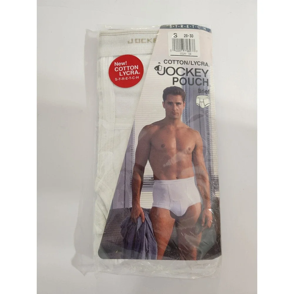 Jockey‎ Pouch Brief White Vintage 1992 Deadstock Made in USA Small 28-30